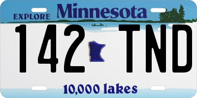 MN license plate 142TND