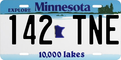 MN license plate 142TNE