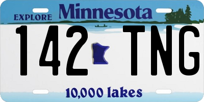 MN license plate 142TNG