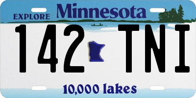 MN license plate 142TNI