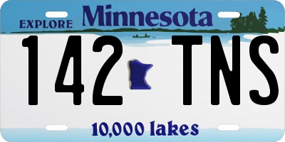 MN license plate 142TNS