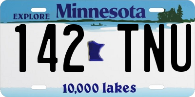 MN license plate 142TNU