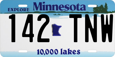 MN license plate 142TNW
