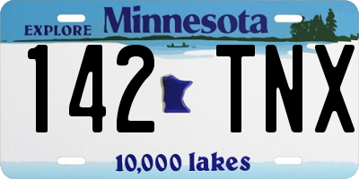 MN license plate 142TNX
