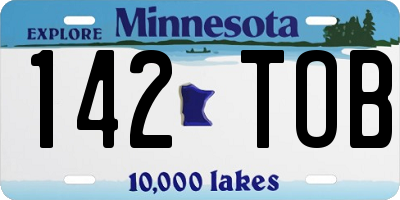 MN license plate 142TOB