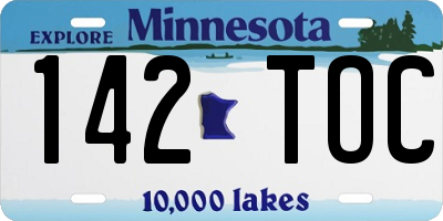 MN license plate 142TOC