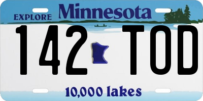 MN license plate 142TOD