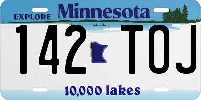 MN license plate 142TOJ
