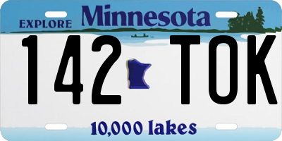 MN license plate 142TOK