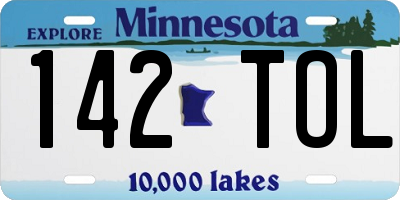 MN license plate 142TOL