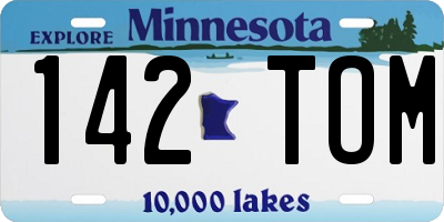 MN license plate 142TOM