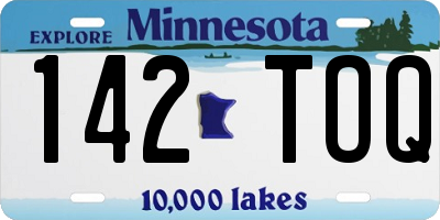 MN license plate 142TOQ