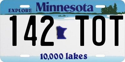 MN license plate 142TOT