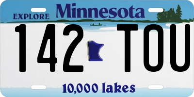 MN license plate 142TOU