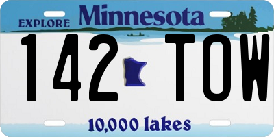 MN license plate 142TOW