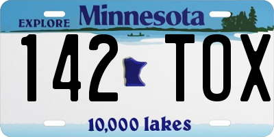 MN license plate 142TOX