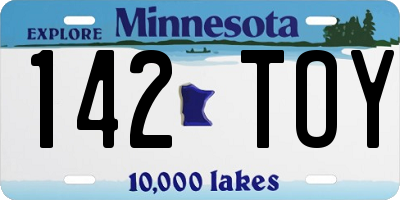 MN license plate 142TOY