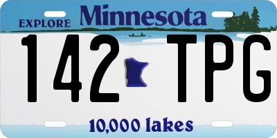 MN license plate 142TPG