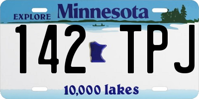 MN license plate 142TPJ