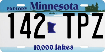 MN license plate 142TPZ