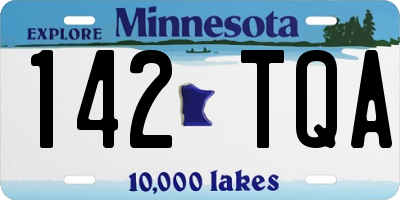 MN license plate 142TQA