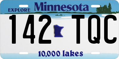 MN license plate 142TQC