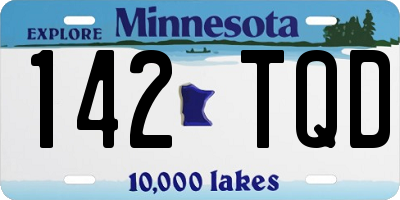 MN license plate 142TQD