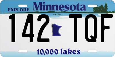 MN license plate 142TQF