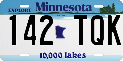 MN license plate 142TQK