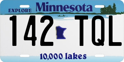 MN license plate 142TQL