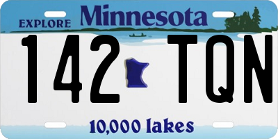 MN license plate 142TQN