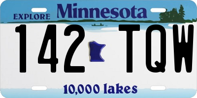 MN license plate 142TQW