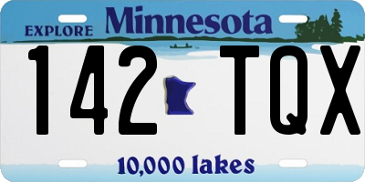 MN license plate 142TQX