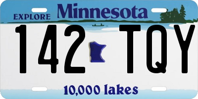 MN license plate 142TQY