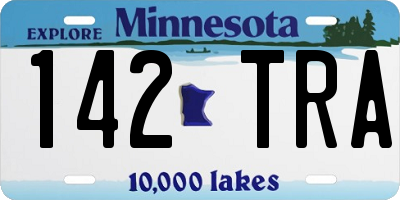 MN license plate 142TRA