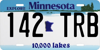 MN license plate 142TRB