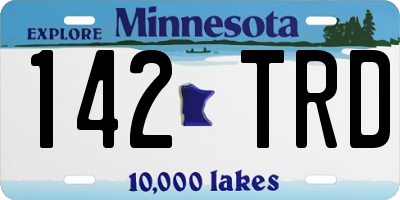 MN license plate 142TRD