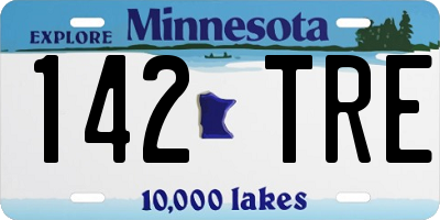 MN license plate 142TRE