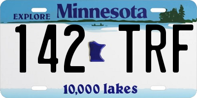 MN license plate 142TRF