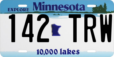 MN license plate 142TRW