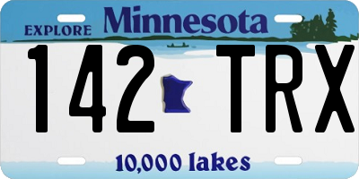 MN license plate 142TRX
