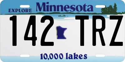 MN license plate 142TRZ