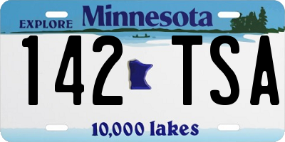 MN license plate 142TSA