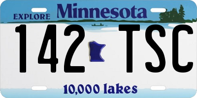 MN license plate 142TSC
