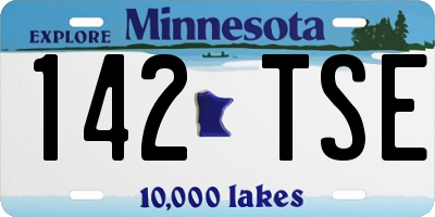 MN license plate 142TSE