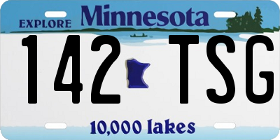 MN license plate 142TSG