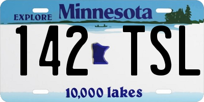 MN license plate 142TSL