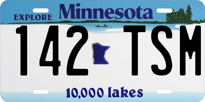 MN license plate 142TSM