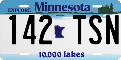MN license plate 142TSN