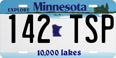 MN license plate 142TSP